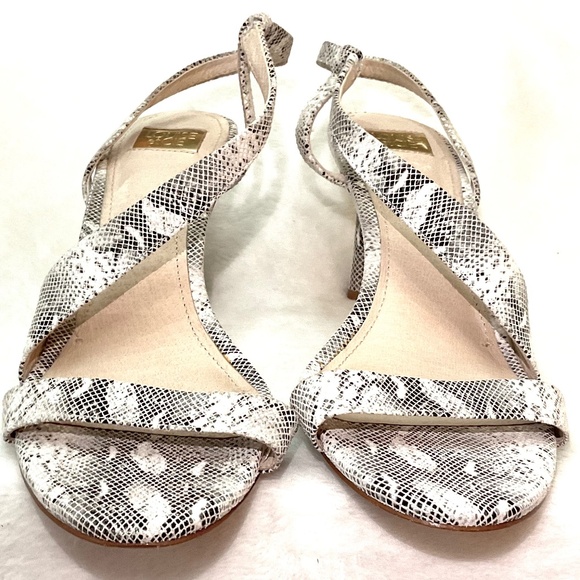 Louise et Cie Kass Lizard Snakeprint Embossed Stiletto Slingback Sandal Sz 8.5M - Picture 12 of 14